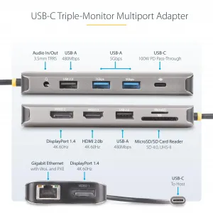 Startech 154B-USBC-MULTIPORT Usb-c Multimonitor Adapter Hdmi