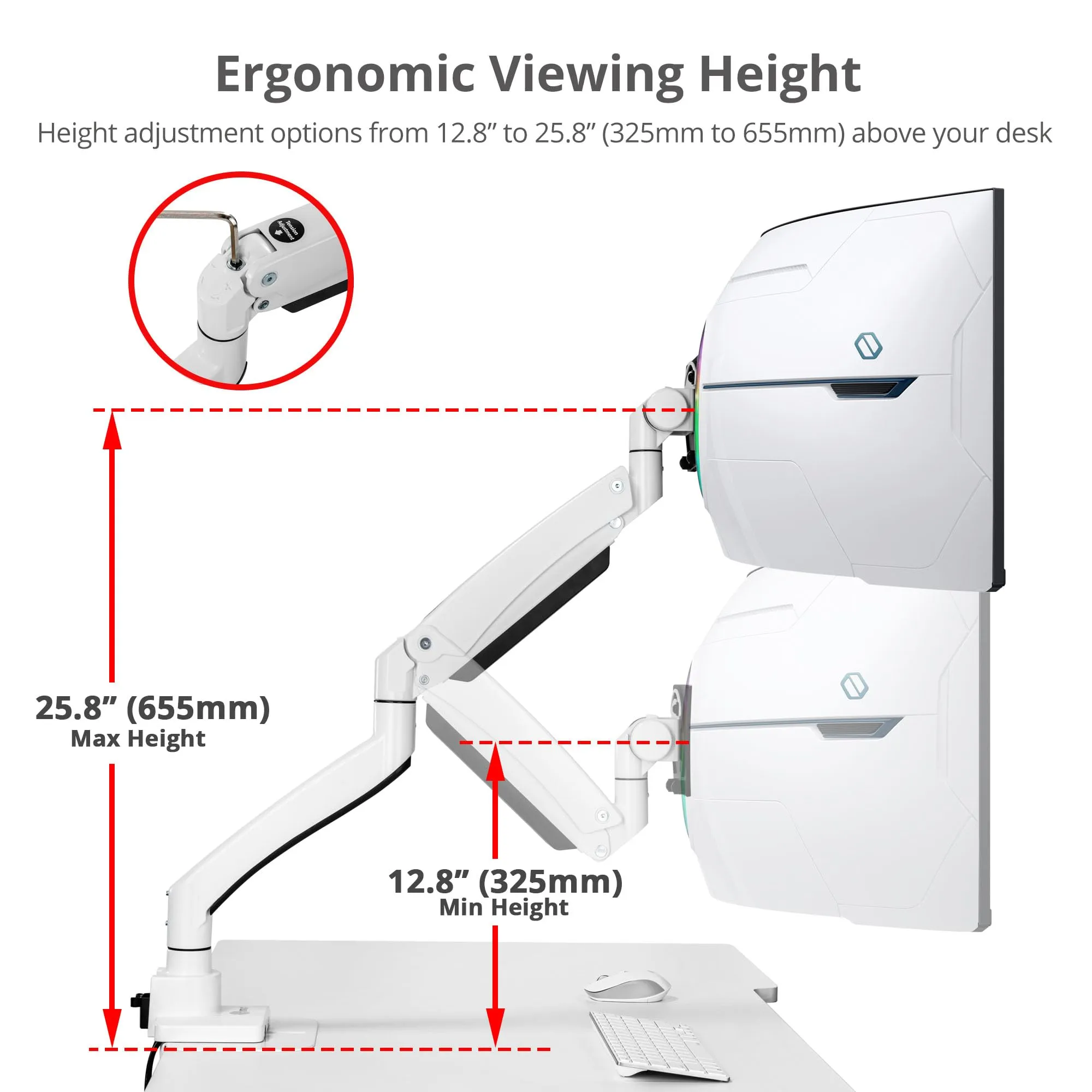 Siig CE-MT3Z11-S1 Ultra Heavy Duty Single Monitor Arm Desk Mount 17-57