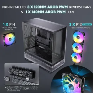 Antec C7 ARGB C7 Argb Mid-tower Case With Vertical Gpu Cooling