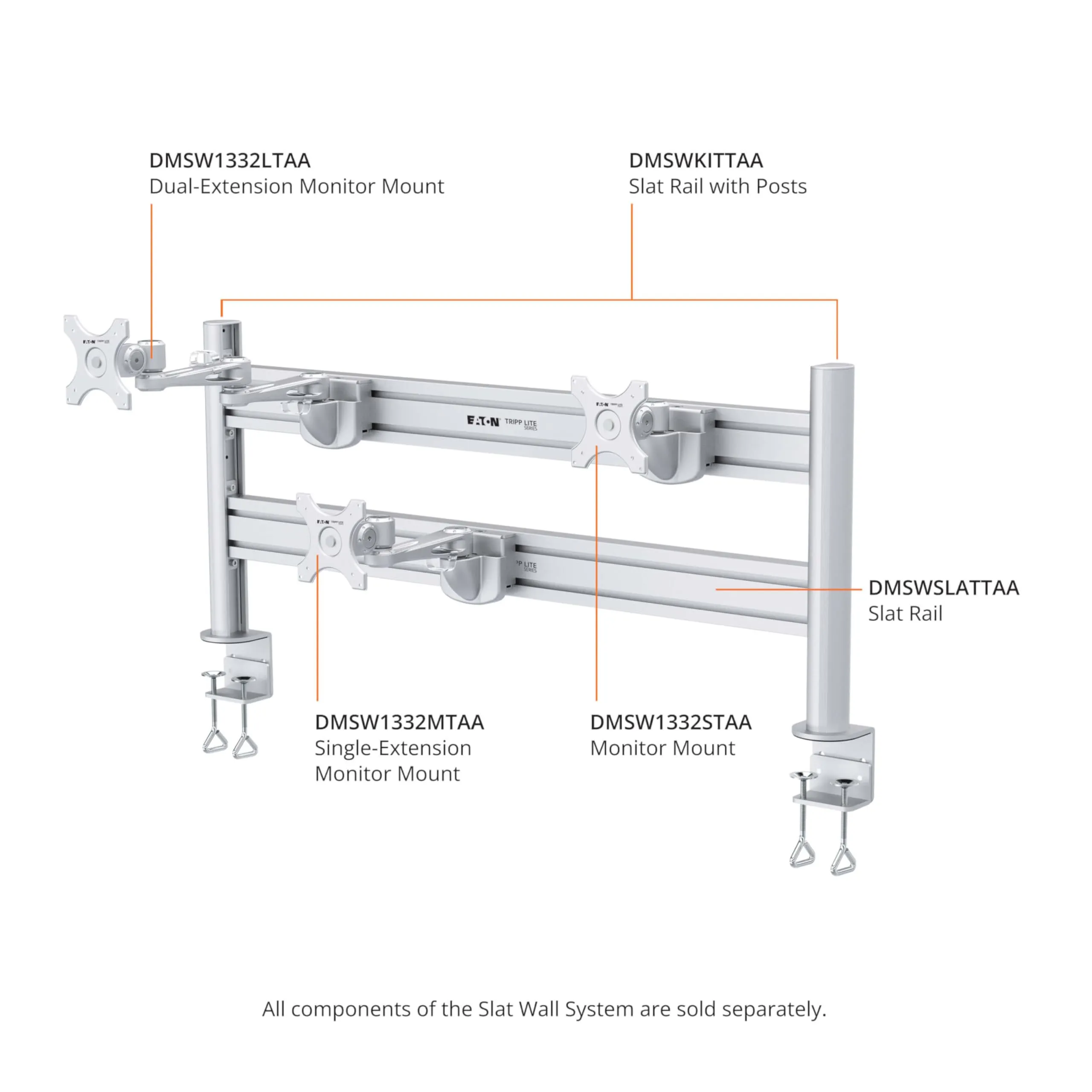 Tripp DMSWKITTAA Slat Rail With Posts For