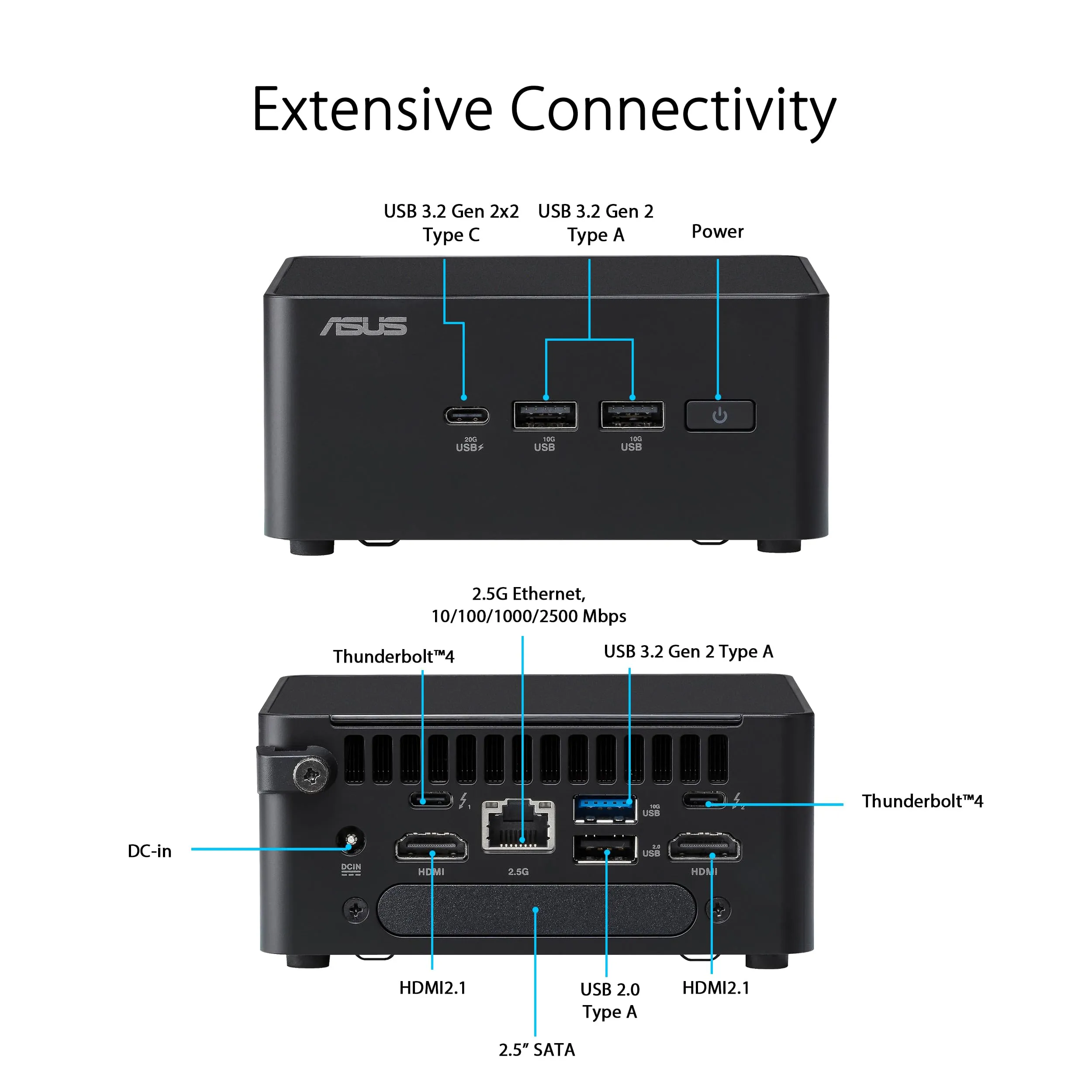 Asus RNUC14RVHU5068CUI Sy  Nuc Pro Tall Ultra 5 125h 16gb 512gb W11p R