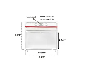Brady Brady Clear Vinyl Badge Holder with Red Zipper -