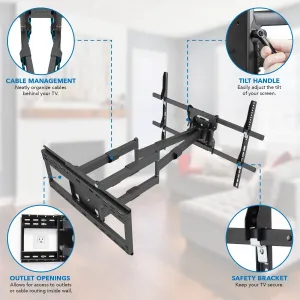 Mount-it! MI-394 Heavy Duty Tv Wall Mount With Long Extension Arms