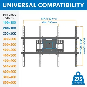 Mount-it! MI-394 Heavy Duty Tv Wall Mount With Long Extension Arms