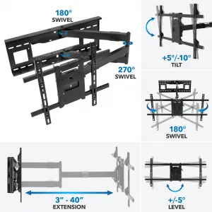 Mount-it! MI-372 This Extra Long Arm Tv Mount With Full Motion Capabil