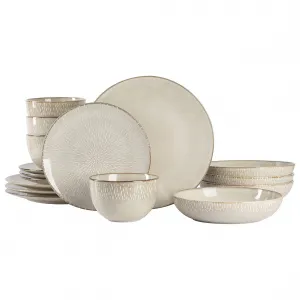 Gibson 138959.16 Elite Matisse 16 Piece Stoneware Dinnerware Set In Cr