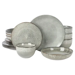 Gibson Gibson Elite Matisse 16-Piece Dinnerware Set - Grey