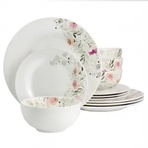 Gibson 127030.12 Home Lily Garden Ceramic 12 Piece Dinnerware Set In W