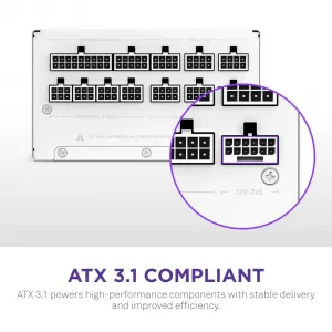 Nzxt PA-8G2BW-US 850w Atx 3.1 80plus Gold Fully Modular Power Supply