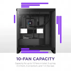 Nzxt CM-H72FB-01 H7 Flow Black Midtower Case - 2024 Edition