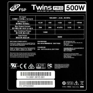 Fsp TWINS PRO 500-T Fsp Twins Pro 500w Atx Power Supply - 80 Plus Gold