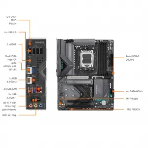 Gigabyte X870 EAGLE WIFI7 X870 Eagle Wifi7 Ddr5 Atx Motherboard