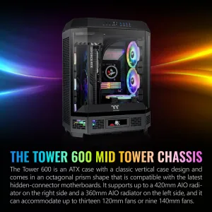 Thermaltake CA-1Z1-00M1WN-00 Tower 600 Black Mid Tower