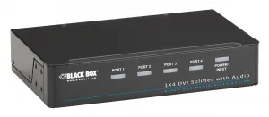 Black AVSP-DVI1X4 1 X 4 Dvi-d Splitter With Audi