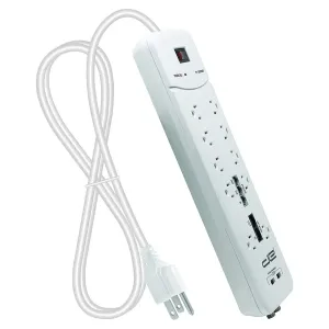 Digital DSS5-1034-WHT 8ft 2usb Hvy Dty Srg Wht