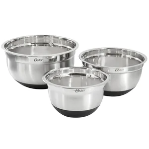 Oster Oster Oswalt Silver 3-Piece Mixing Bowl Set with