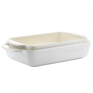 Crock-pot 136637.02R Crockpot Artisan Rectangular Stoneware Bake Pan S