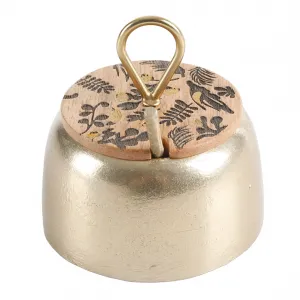 Cravings 123107.03 Gold Aluminum Spice Cellar With Mango Wood Lid  Spo