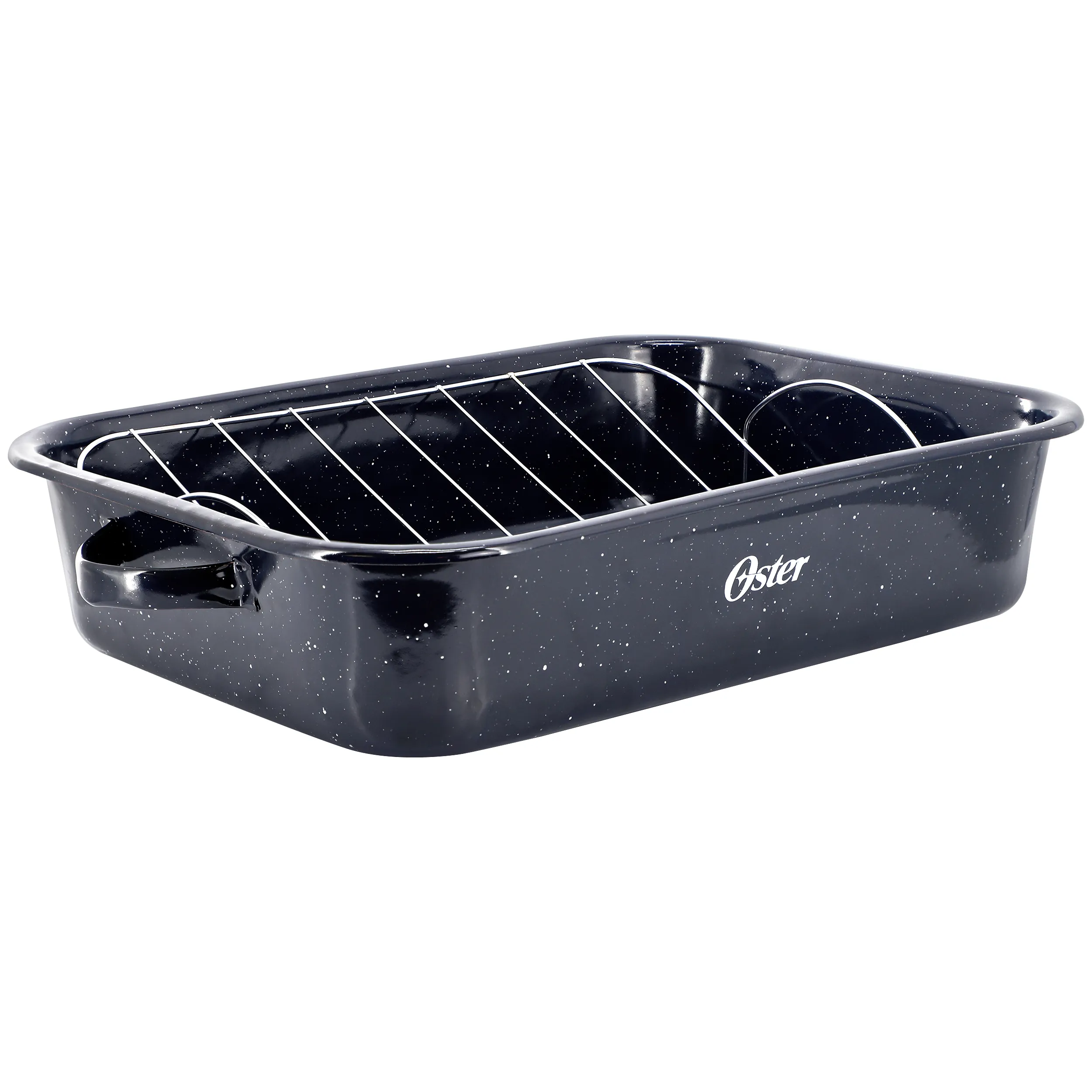 Oster 143751.02 Enamel On Steel Baking Pan With Rack - Blue 17 X 12 In