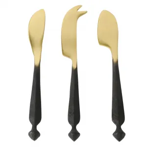 Cravings 96213.03 Chrissy Teigen Brass Cheese Knife Set With Black Han