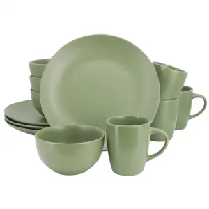 Gibson 142563.12 Home Everyday Plus 12 Piece Stoneware Set - Green