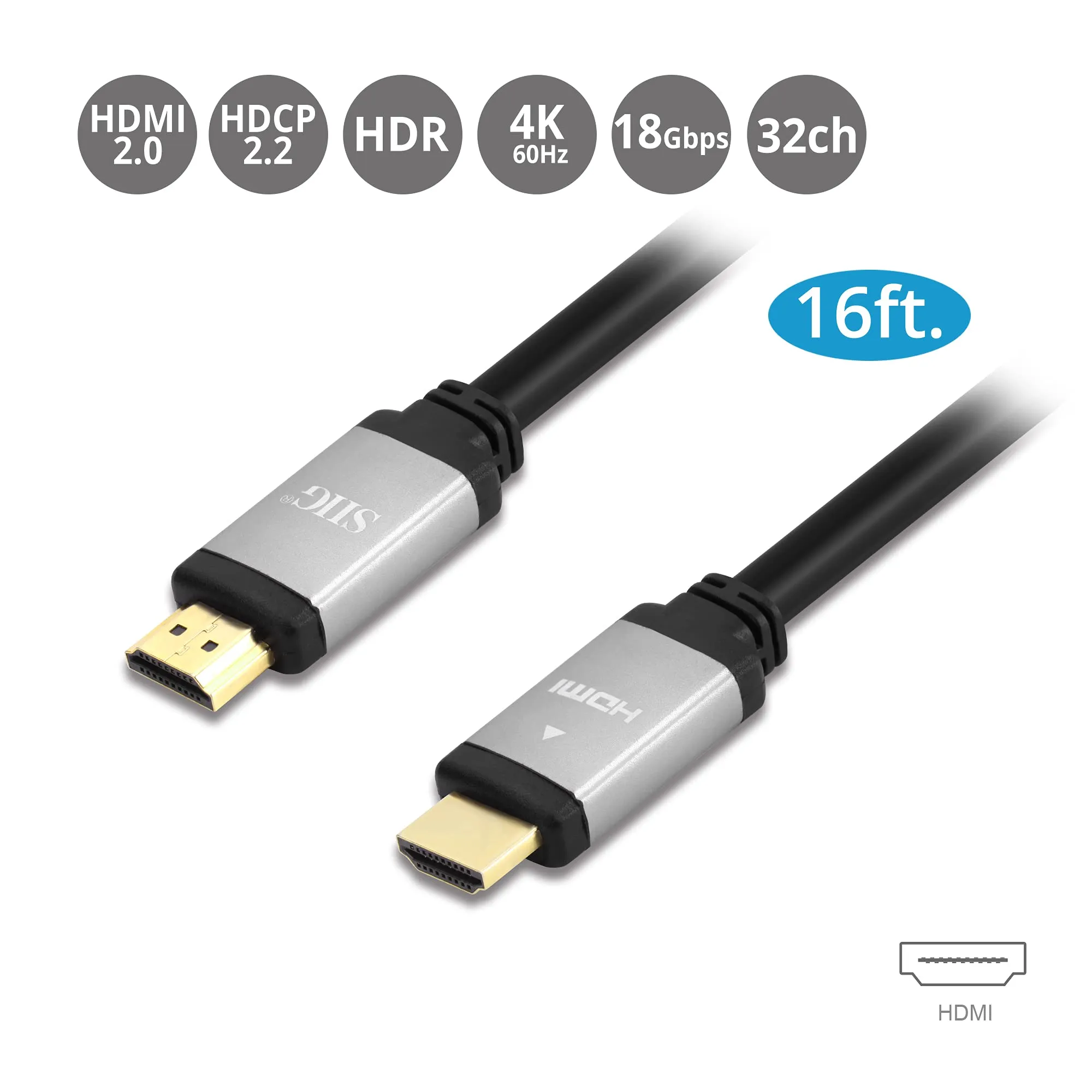 Siig CB-H20V11-S1 16ft High-speed 4k Hdmi Cable - 60hz Support