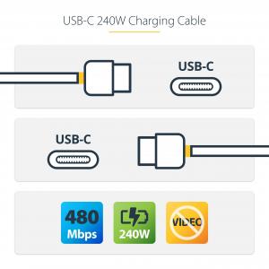 Startech USB2EPR13FW Usb-c Charging Cable 240w Pd