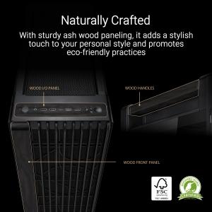 Asus PA602/WOOD/BLK/TG Case Pa602 Wood Blk Tg Proart Pa602 Wood E-atx 