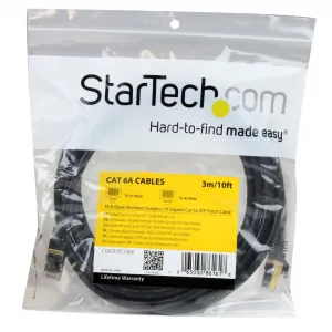 Startech C6ASPAT10BK Cat6a Ethernet Cable Delivers 10 Gigabit Connecti