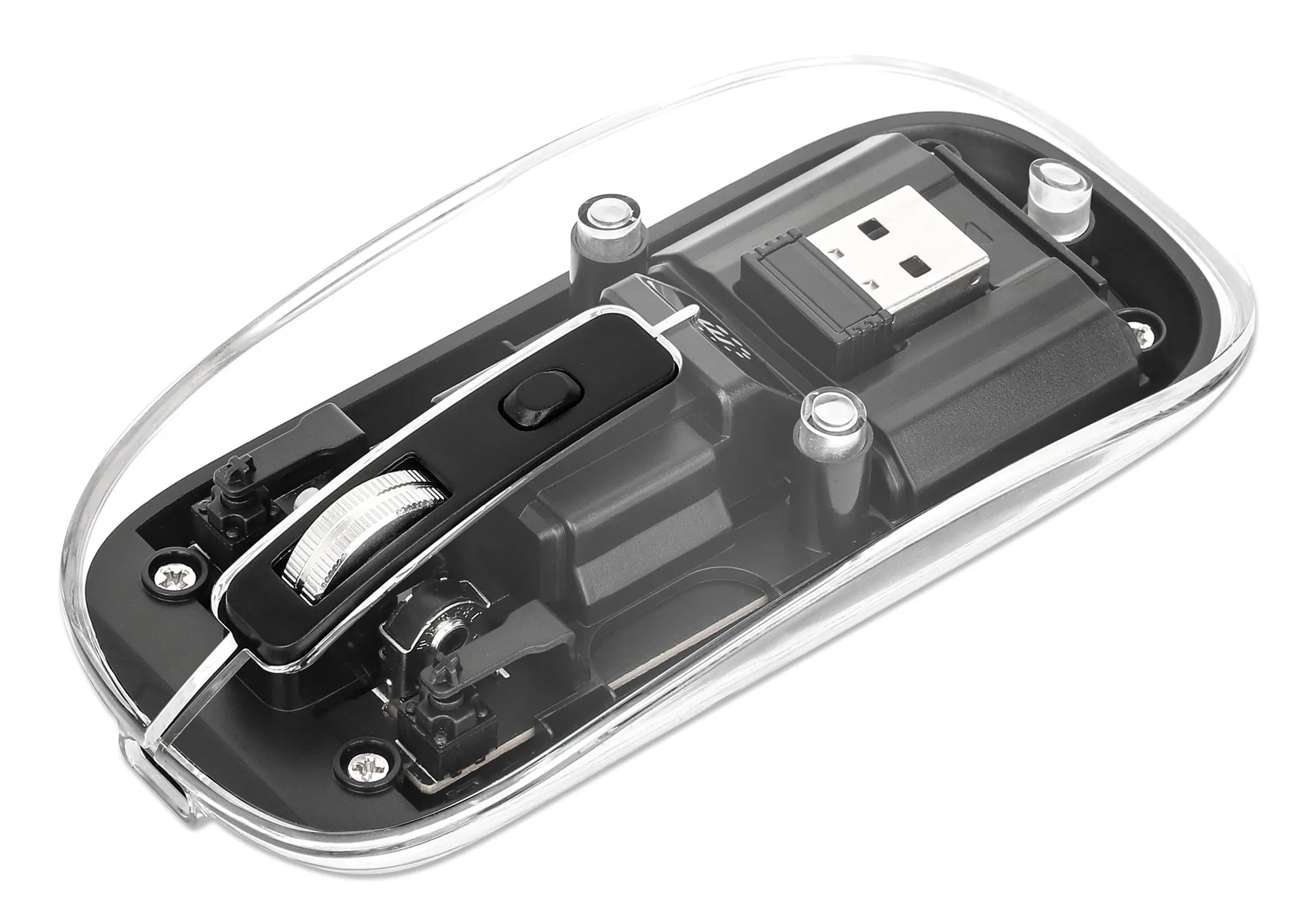 Manhattan 190268 Transparent Rechargeable Wireless Usb Mouse