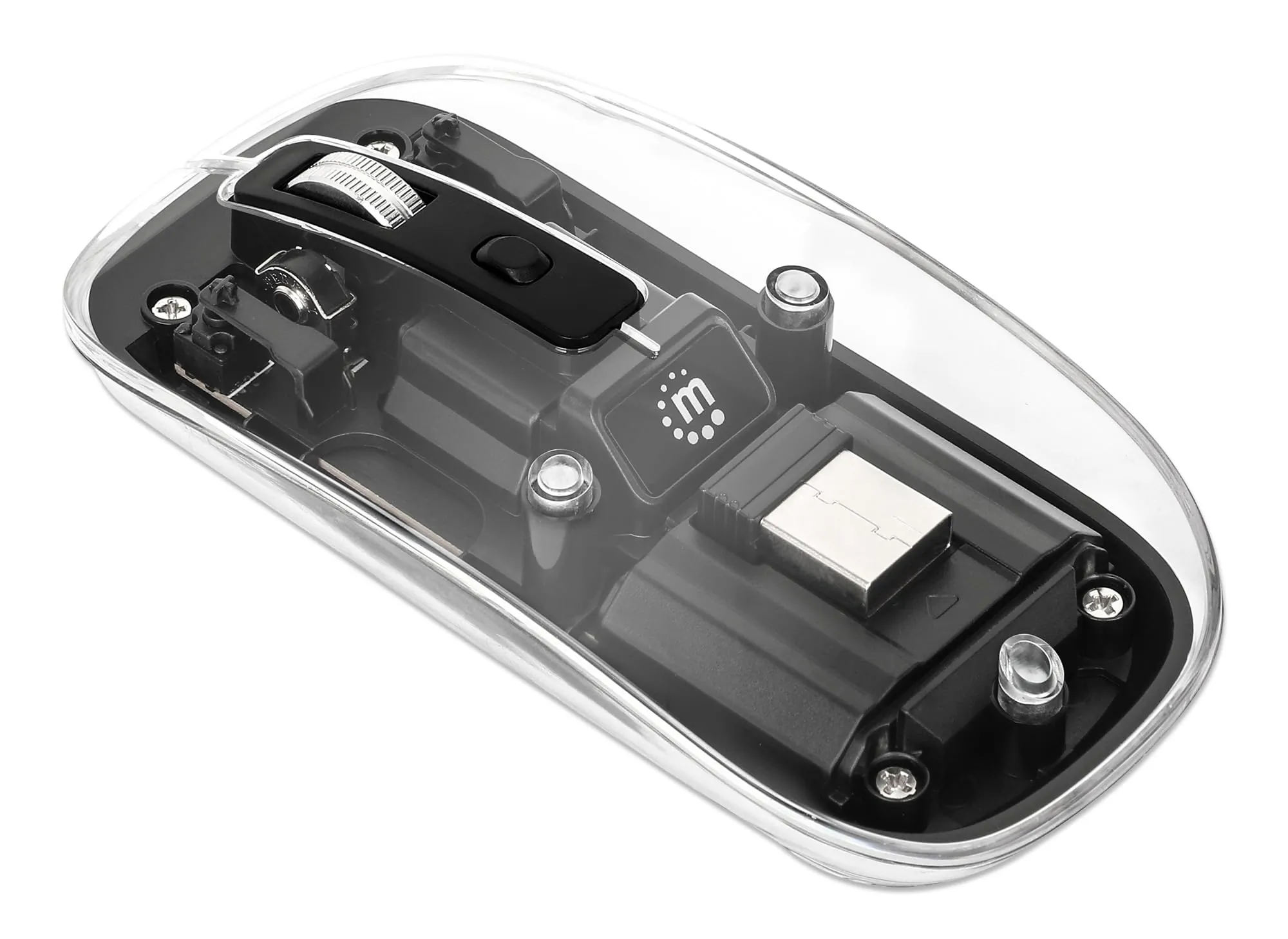 Manhattan 190268 Transparent Rechargeable Wireless Usb Mouse