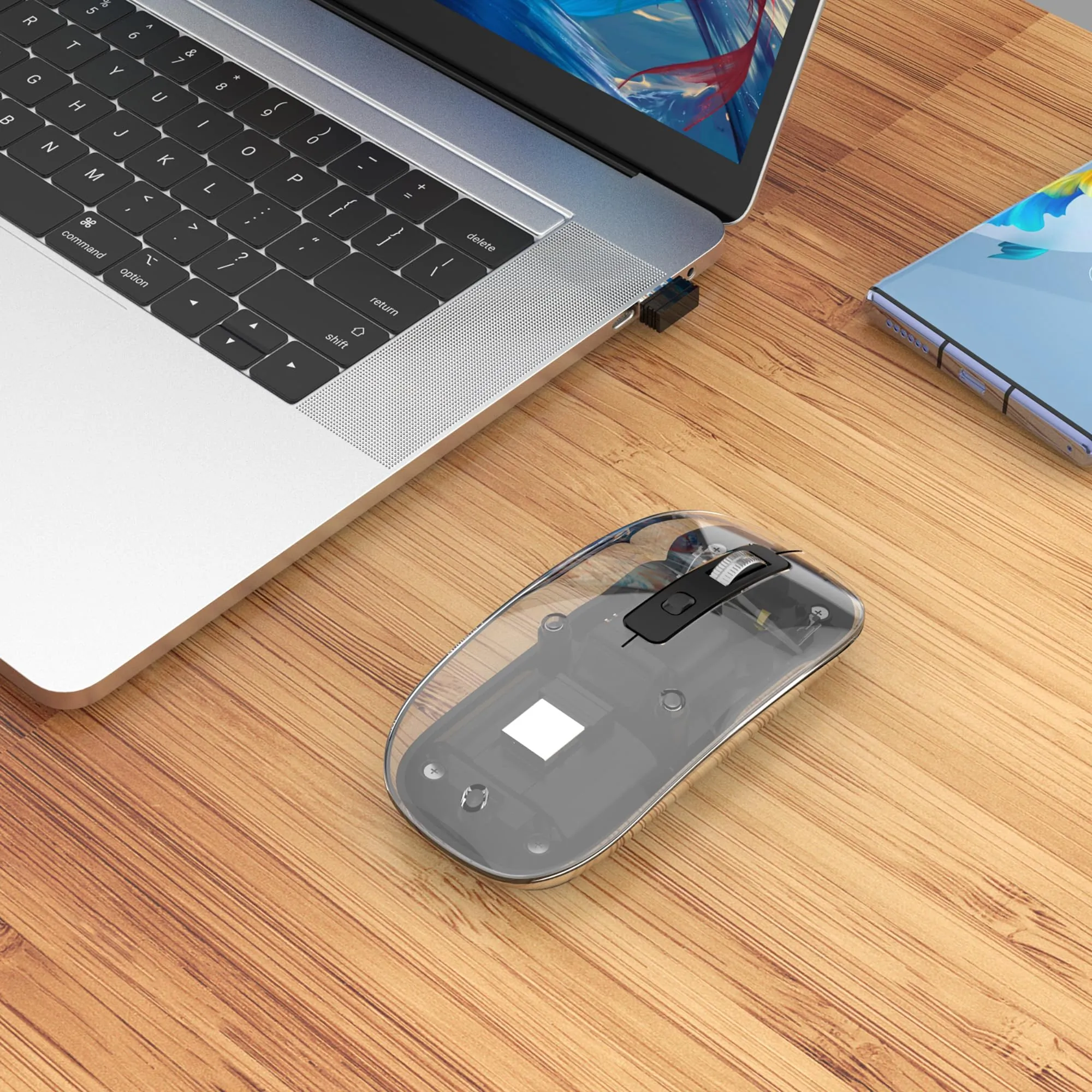 Manhattan 190268 Transparent Rechargeable Wireless Usb Mouse