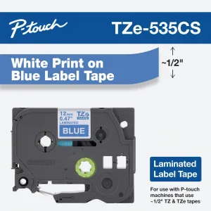 Brother TZE535CS Tze-535 Label Tape - Whiteblue Bulk 12mm