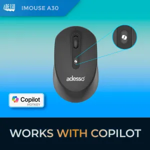 Adesso IMOUSE-A30B Ai-powered Wireless Mouse With Shortcut Button - Bl