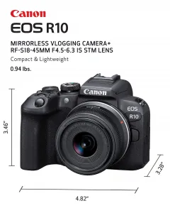 Canon 5331C009 Eos R10 Mirrorless Camera W18-45mm Is Stm Lens