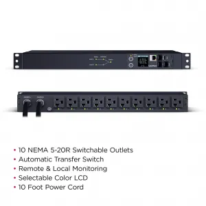 Cyberpower PDU44002 20a Switched Ats Pdu With Lcd Display