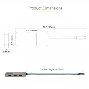 Startech MST14CD123HD Triple Hdmi Usb-c Mst Hub With 4k 60hz Support