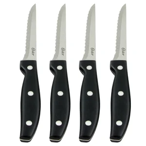 75681.04 | Oster 4-Piece Black Stainless Steel Steak Knife