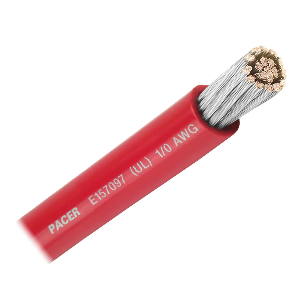 Pacer WUL1/0RD-50 Pacer 10 Awg Red Marine Battery Cable, 50 Feet