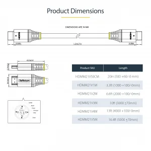 Startech HDMM21V3M 10ft Ultra High Speed Hdmi 2.1