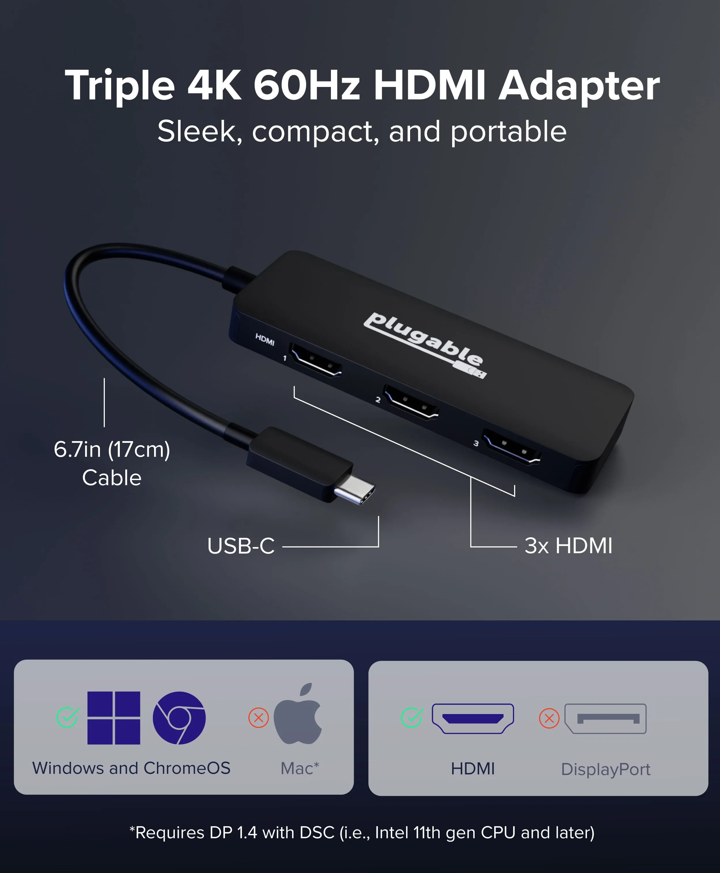 Plugable Technologies-USBC-MSTH3