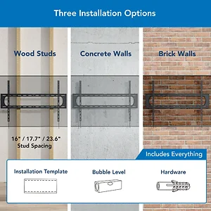 Mountit Ultra Heavy Duty Fixed TV Wall Mount for 60-120