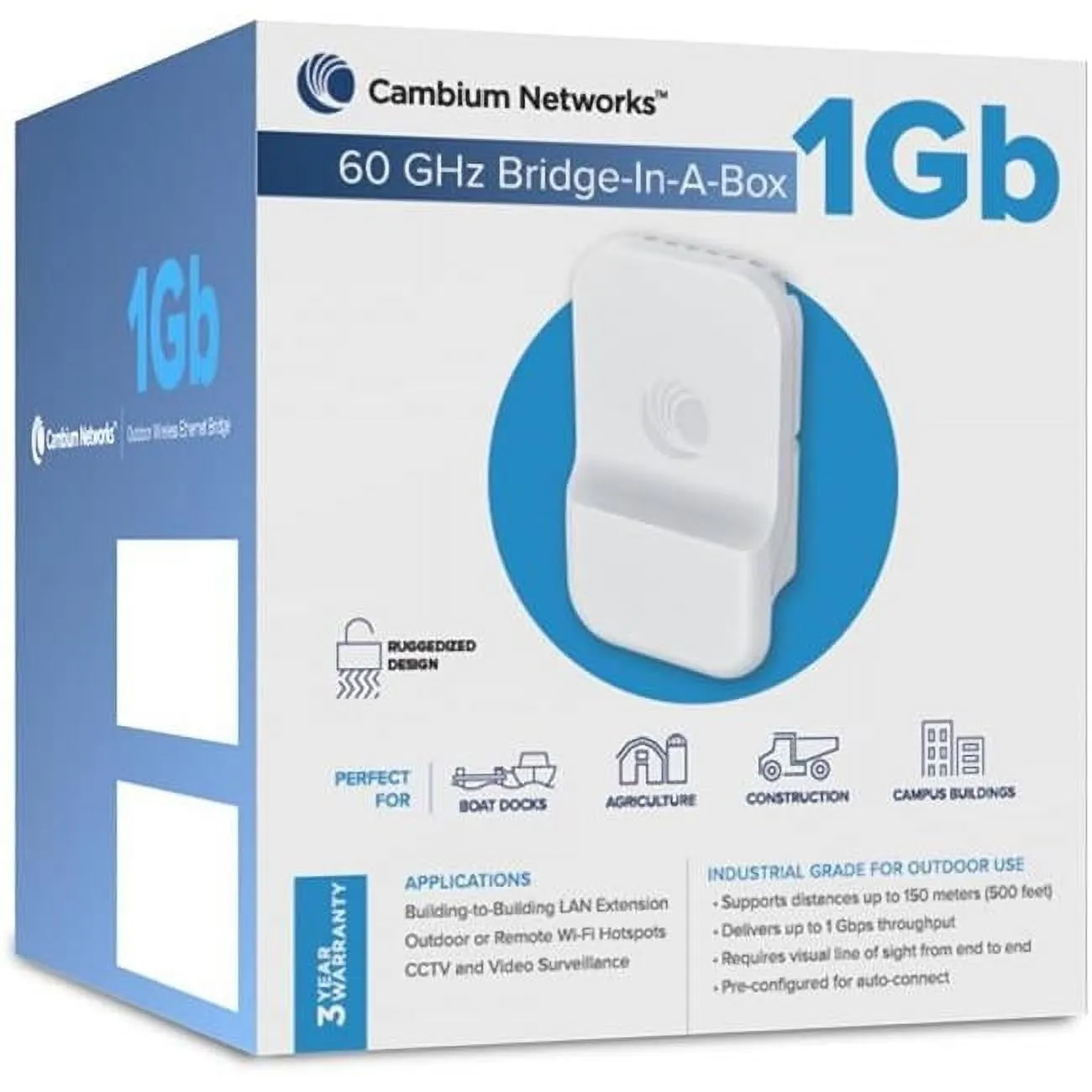 Cambium C600510C001A Cambium 60ghz Bridge In A Box - 1gb With Us Power