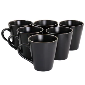 ELM-PAUL6M | Elama Paul 6-Piece Matte Black Stoneware Mug