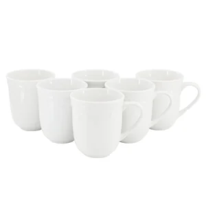 Elama Elama Henryi 12 Oz White Porcelain Mug Set - 6 Pieces