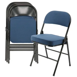 ELM-J0618-DB | Elama Dark Blue Folding Chairs with Padded