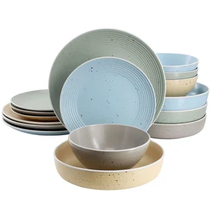 ELM-EMILIA-AST | Elama Emilia 16-Piece Stoneware Dinnerware
