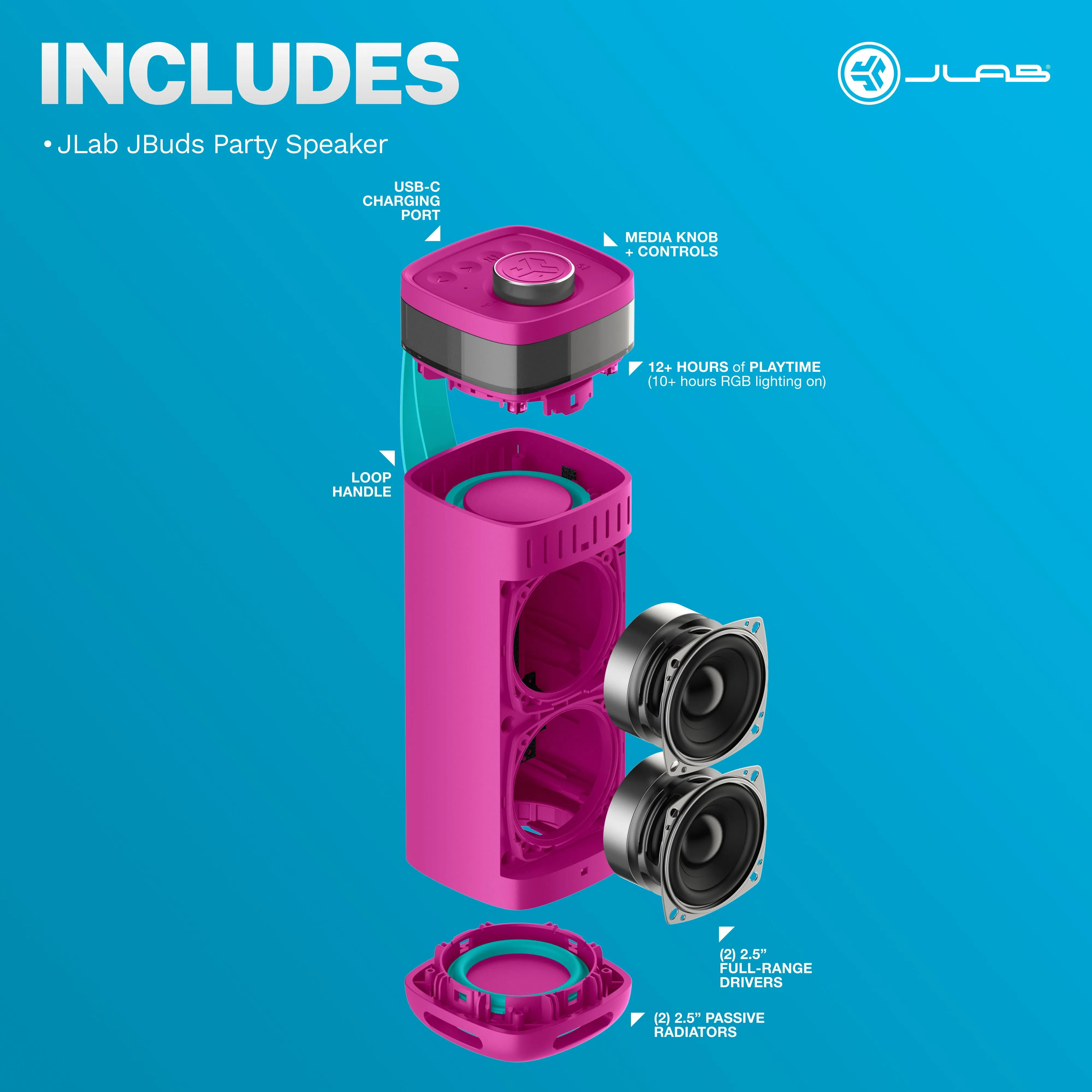 JBuds Party Speaker - Pink