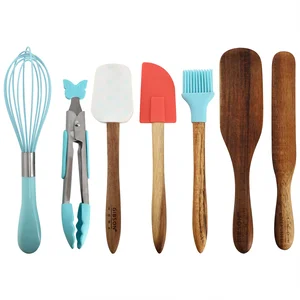 Gibson Gibson Home 7 Piece Mini Kitchen Tool Set - Acacia &